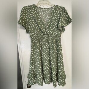 Green Patterned Women's Dress
